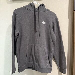 Nike Gray Sweatshirt with Adjustable Hood and Fleece Interior